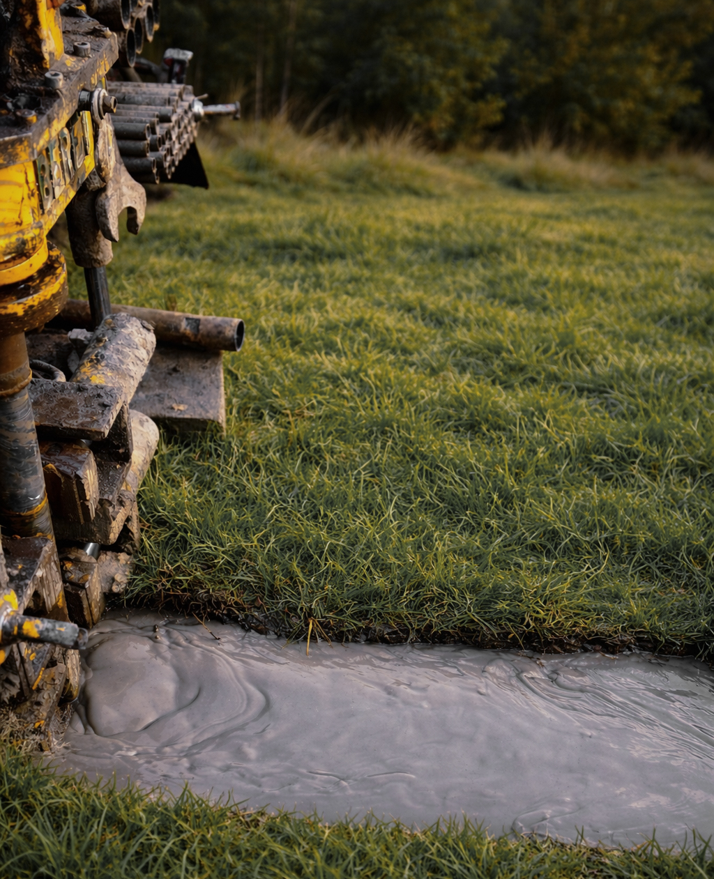 Maszyna drąży dziurę w ziemi