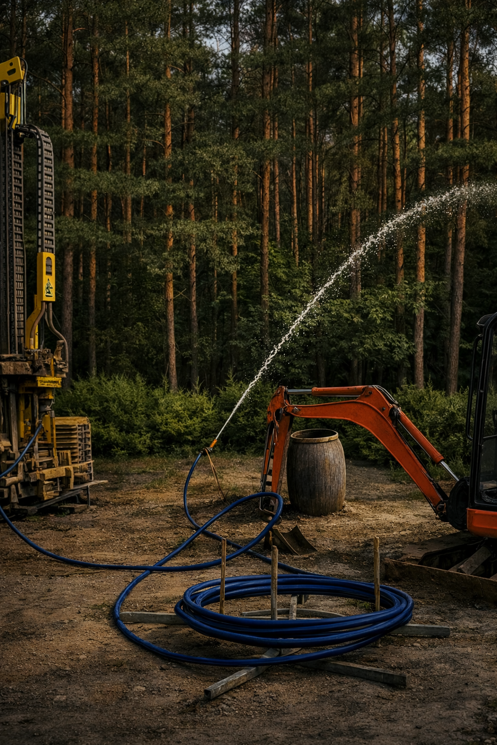 Wiercenie wiertłem w ziemi